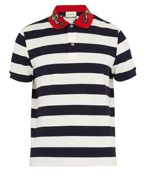 gucci snake polo|gucci navy striped polo shirt.